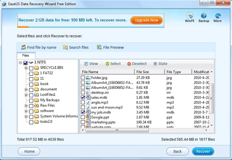 Free shift delete file recovery software - list deleted files