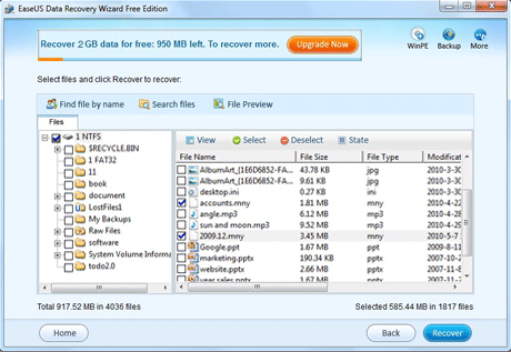 recover deleted Microsoft Money files