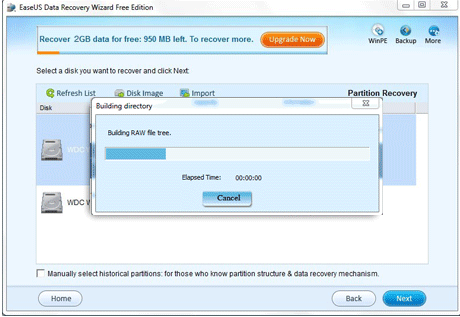 USB drive partition recovery - building directories