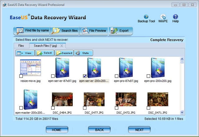 Found lost images by EaseUS Data Recovery Wizard Demo Version