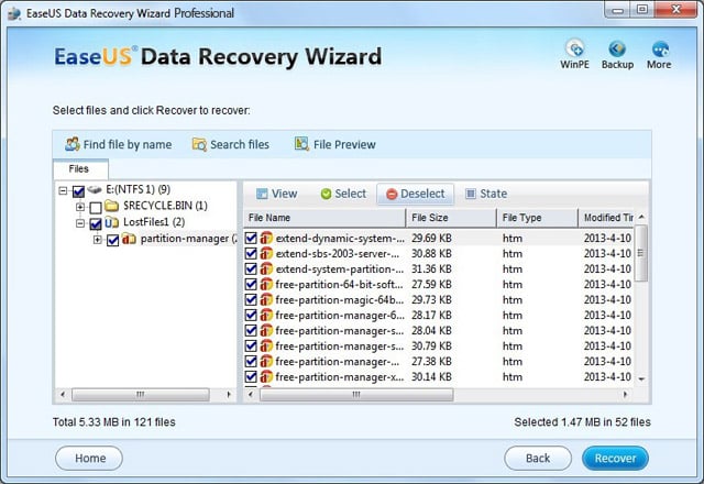 recover files from EXT2/EXT3 Drive