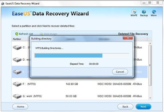 EaseUs Data Recovery Wizard Professional guides to recover data when formatted my hard drive by accident by scanning selected volume.