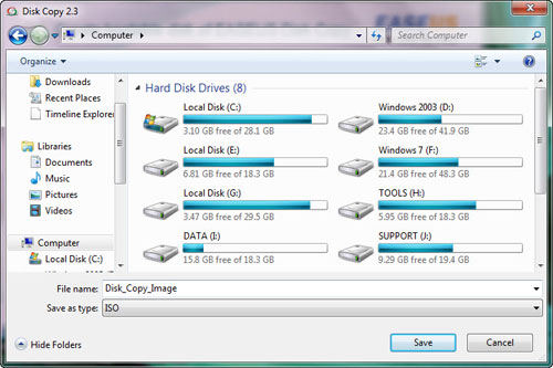 Save ISO file of EaseUS Disk Copy