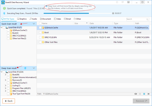 Maxtor hard drive recovery - run quick scan and deep scan