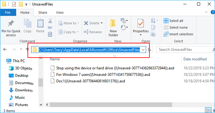 recover unsaved word document from temporary files