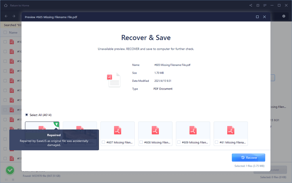 repair and recover corrupted files