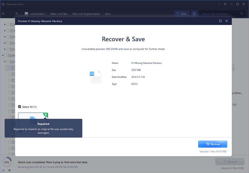 recover corrupted files
