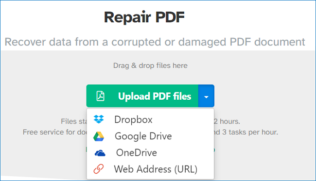 sejda pdf repair tool