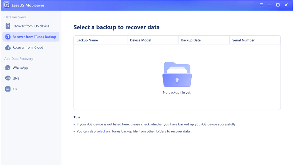Recover Data from iTunes1