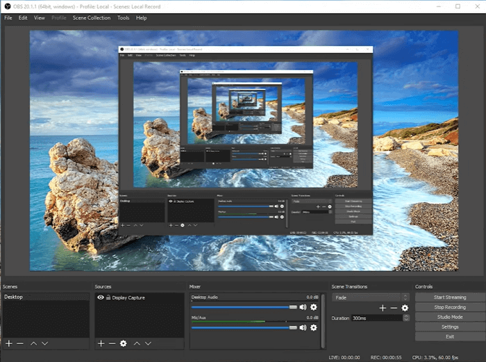 OBS Studio - no time limit screen recorder for PC