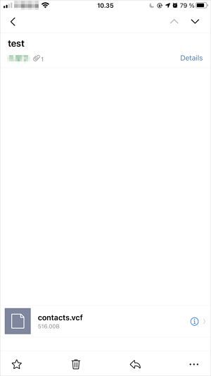 Import VCF to iPhone via Email