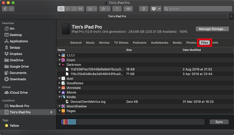 Transfer files from Mac to iPad