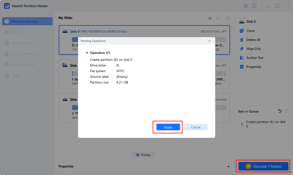 create partition step 3
