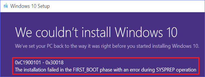 How To Fix The Installation Failed In The FIRST BOOT Phase EaseUS