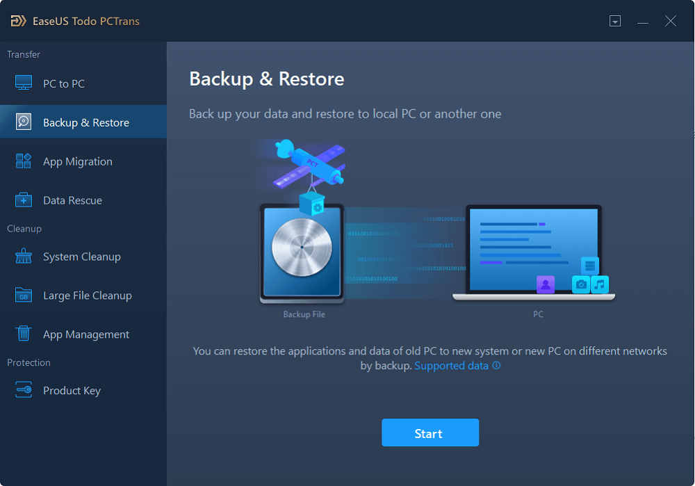 Select Backup and Restore