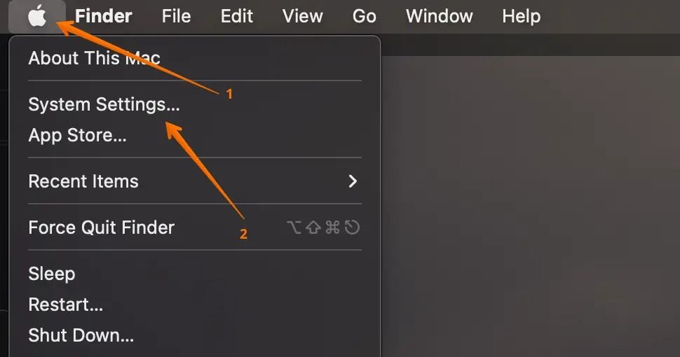 Open System Settings on macOS