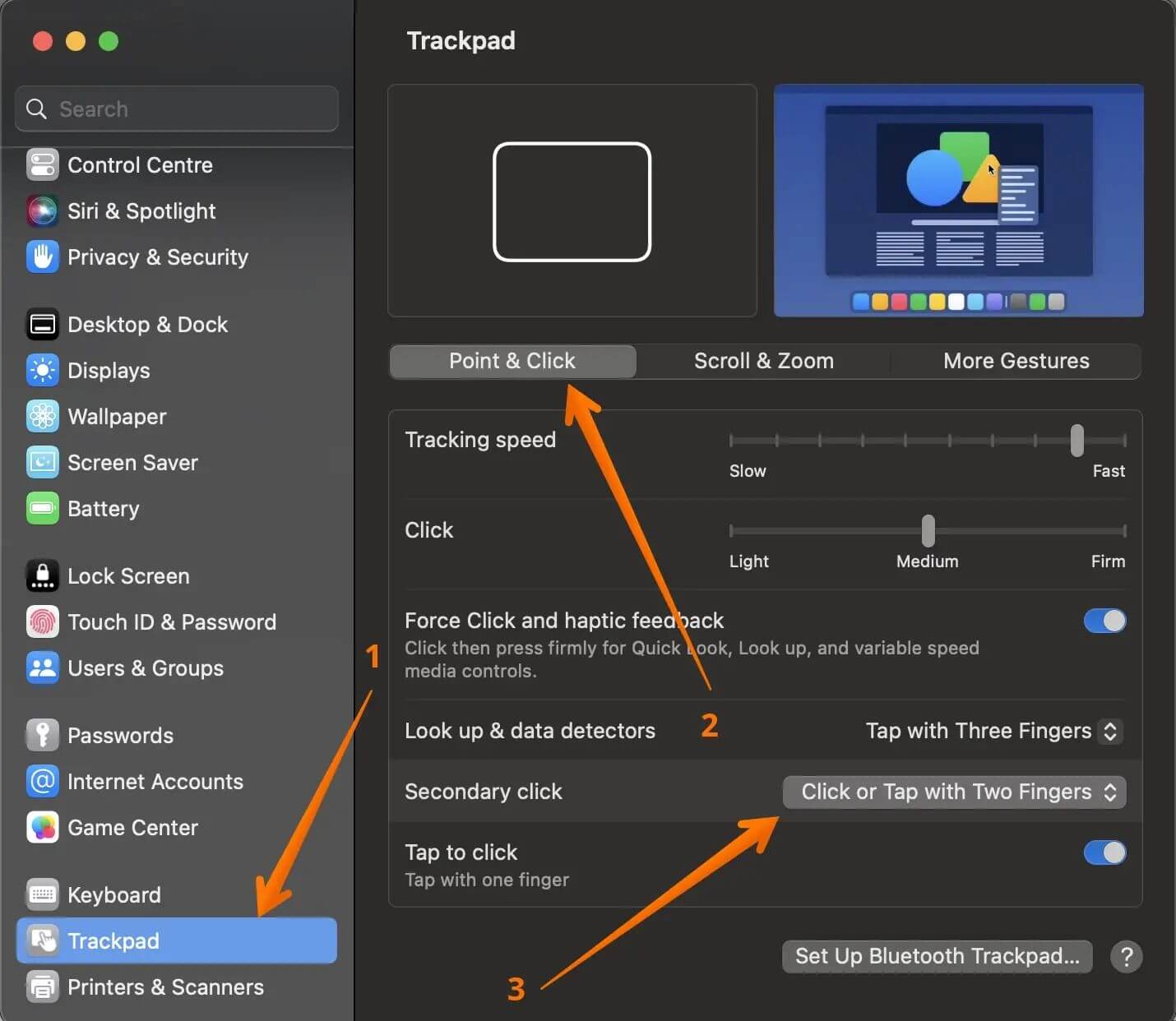 Configure Trackpad Settings