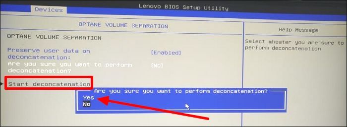 select Start deconcatenation