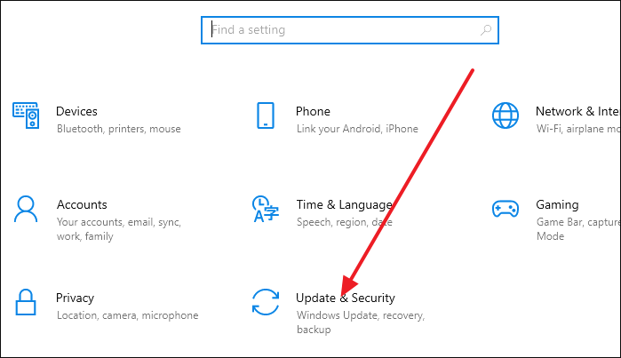 click Update & Security