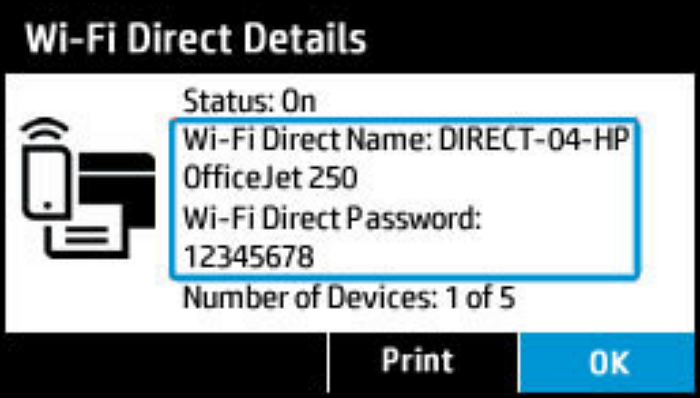 Wi-Fi Direct Details Screen