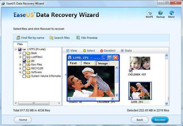 NTFS data recovery software - Preview