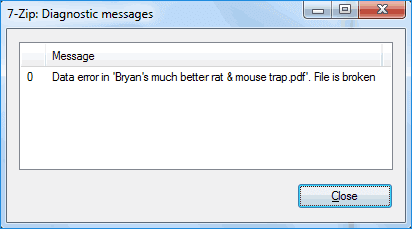 7 zip data error fix