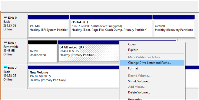 assign a drive letter