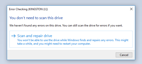 flash drive scan and fix