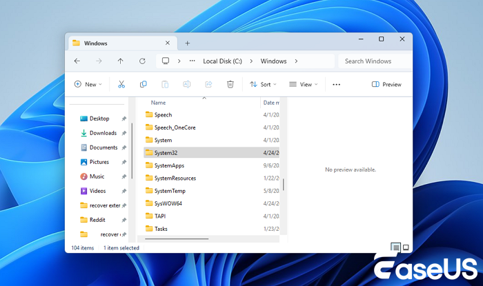 開啟 Windows System 32 資料夾