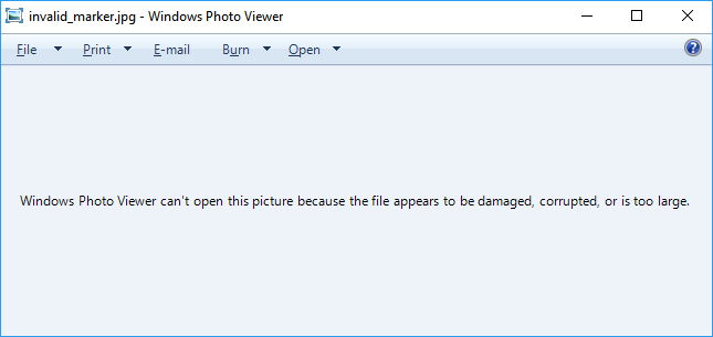 Impossibile aprire le foto a causa del danneggiamento del file.