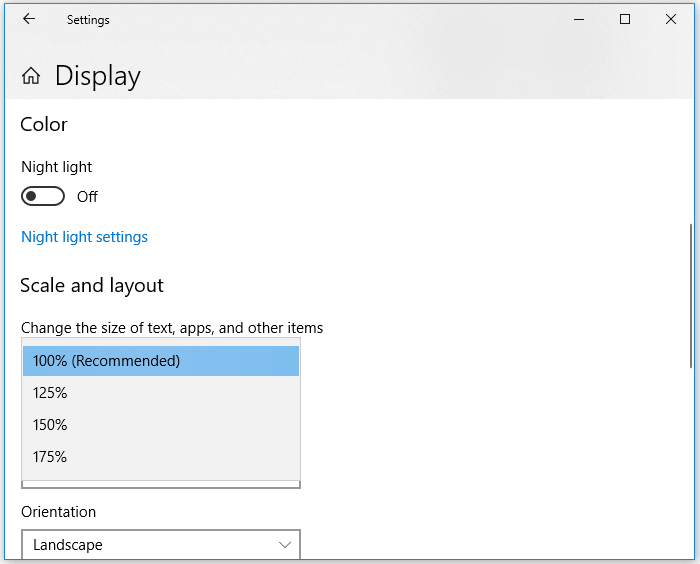 Fix Windows 10 File Explorer Keeps Crashing - Change display settings