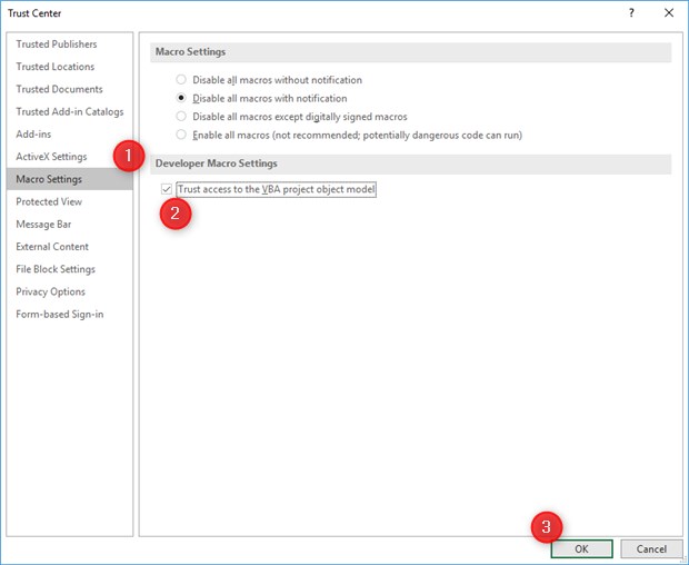 Trust Access to the VBA Project