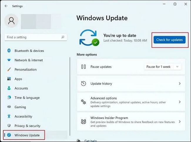 Periksa Pembaruan Windows