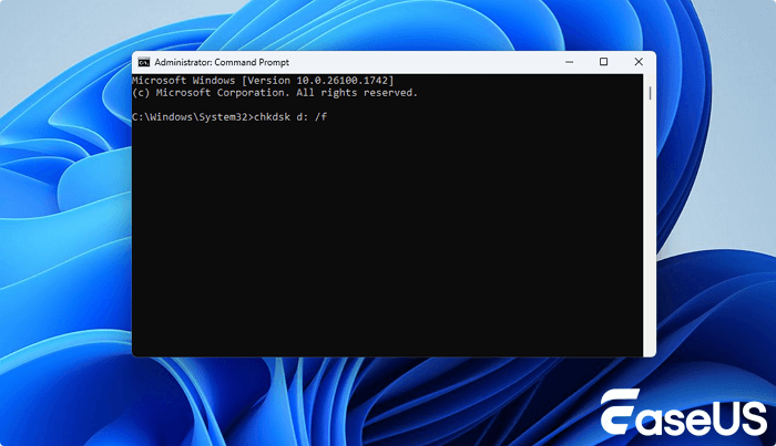 Execute o CHKDSK para corrigir a unidade RAW.