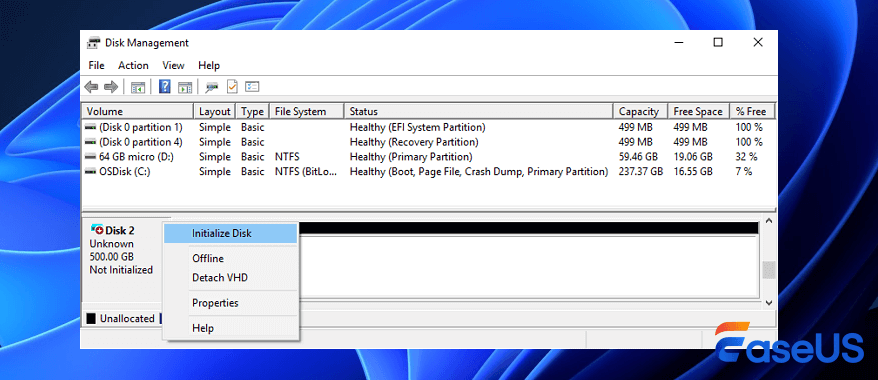 Schijfbeheer uitvoeren