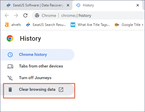 按 Ctrl + H 開啟 Google Chrome 歷史記錄