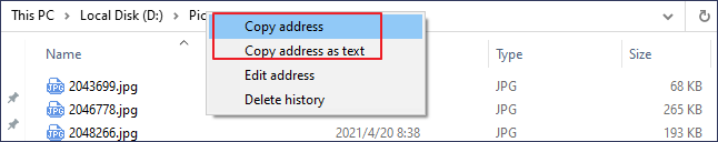 copy file location