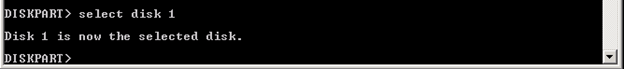 diskpart select disk command