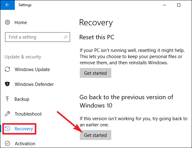 how to revert files to previous versions windows 10