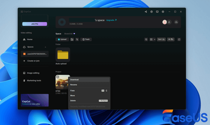 unduh proyek CapCut dari Cloud