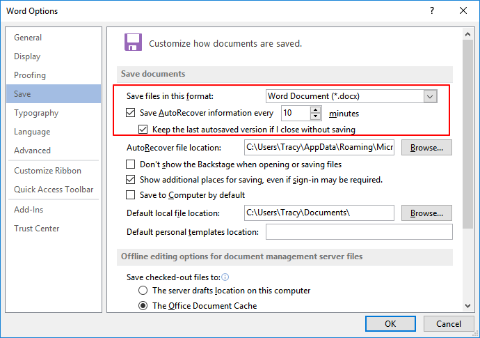 word crashes when saving document find