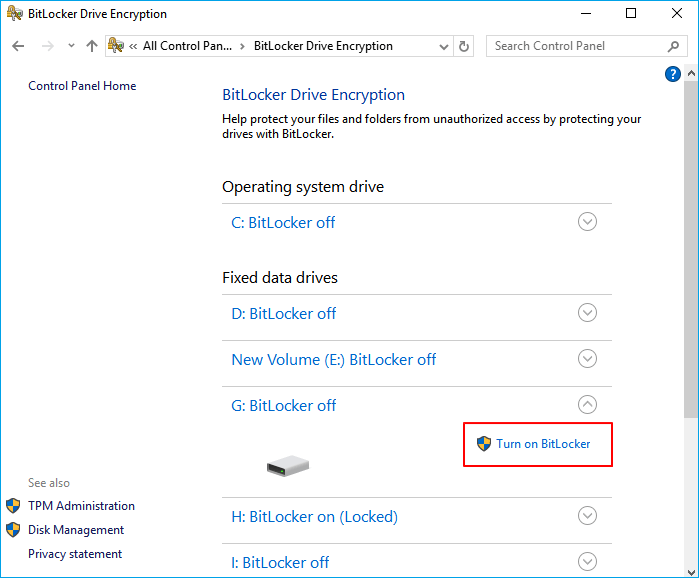 Kunci dan lindungi cakera keras.