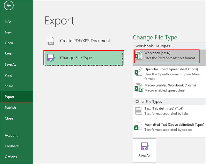 excel 2016 file format and extension dont match