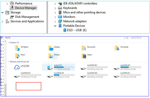 udsultet Hvor udskille Fix 'USB/External Hard Drive Showing in Device Manager But Not Explorer/My  Computer' Error – EaseUS