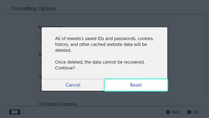 Initialisierung der Nintendo Switch-Konsole