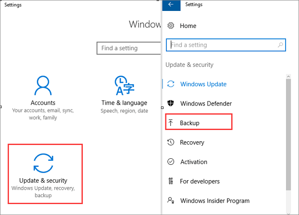 Windows-Sicherung zugreifen