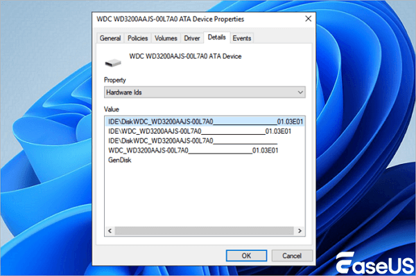 Find the exact firmware id of your external hard drive to update its firmware
