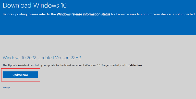 Force Update Windows 10 - 1