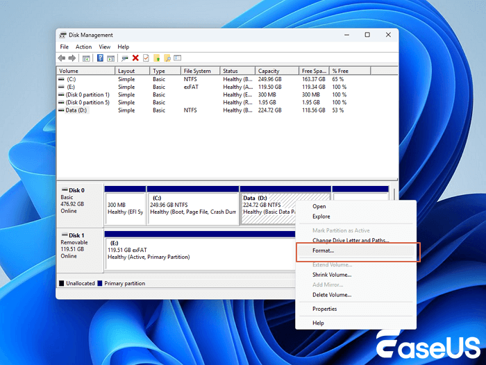 i-format ang hard disk upang ayusin ang RAW