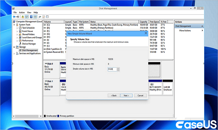 Windows 10 disk management